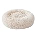 NIBESSER Haustierbett Hundebett Katzenbett Rundes Plüsch Hundesofa Katzensofa Kissen in Doughnut-Form(Durchmesser 50cm,beige)