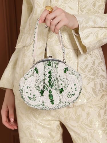 Image of THE TAN CLAN Ava Pearl Batua Bag for women Purses Luxury Evening Handbags for ladies with Magnetic Closure