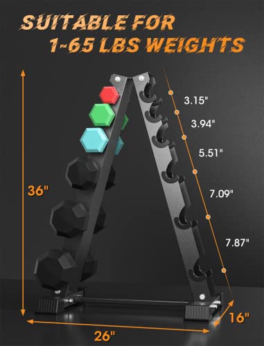 AKYEN Dumbbell Rack Stand Only, Weight Rack for Dumbbells Compact A-Frame Home Gym Space Saver (570/800 LBS Weight Capacity) for Men & Women - Image 5