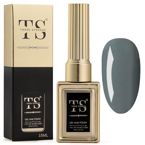 Image of THR3E STROKES Professional UV Gel Nail Polish, HEMA-FREE Lasts Upto 21 Days, Super Glossy Finish, Non-Chipping, Non-Smudging, Quick Drying Nail Polish,15 ml (32, 15ML)