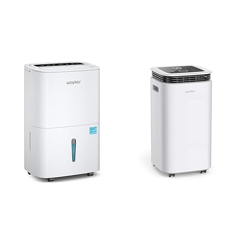 Waykar Deshumidificador Energy Star de 80 pintas para espacios de hasta 5,000 pies cuadrados en casa y 2500 pies cuadrados deshumidificador para el