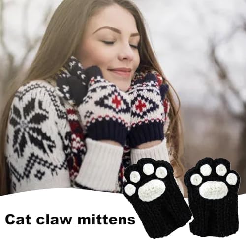 Guanti Senza Dita A Forma Di Zampa Di Gatto Holibanna, In Peluche, Per Cosplay, Feste E Regali Divertenti, Un Paio