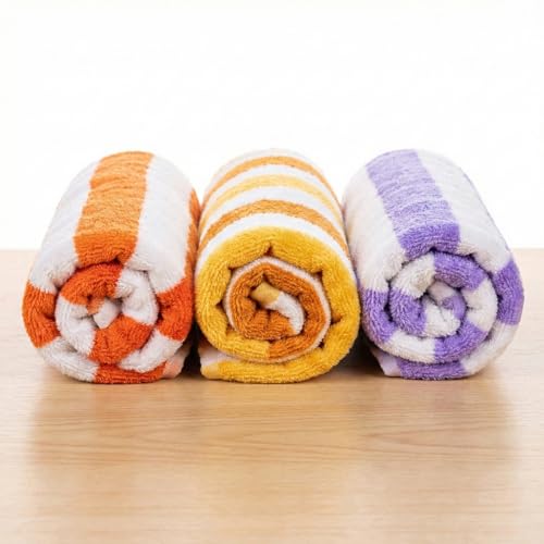 Image of QURIPE 10 Pack Kitchen Cloth Dish Towels, Microfiber Cleaning Cloth Double-Sided Dish Drying Towel Reusable for House Furniture Table Kitchen Dish Window Glasses (Striped), Multicolor