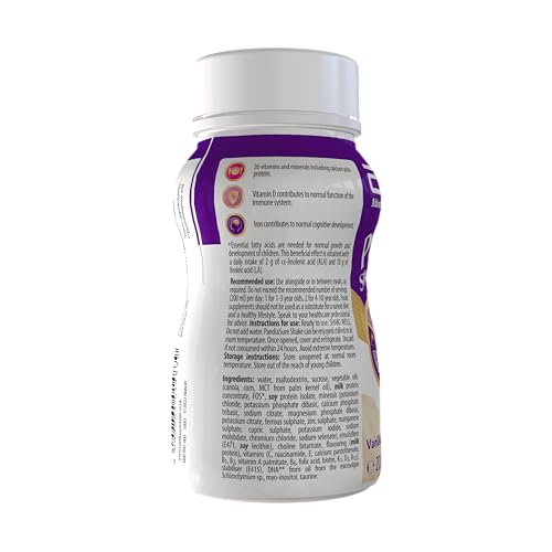 PaediaSure-Shake-Ready-To-Drink-Bottles-12-x-200ml-Vanilla-Flavour-Supplement-for-Kids-with-26-Vitamins-Minerals-Vitamin-D-Iron-Protein-Supports-Kids-Healthy-Growth-Immunity