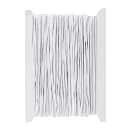 vaolmlop Corda elástica, 1 mm fio de miçangas, 30 m, corda de artesanato de tecido, fio elástico para fazer pulseiras, jóias, colar, DIY(branco)