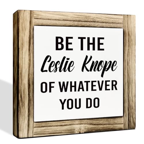 Leslie Knope Office Decor Sign - Wooden Box Sign, 5.9 * 5.9 inches