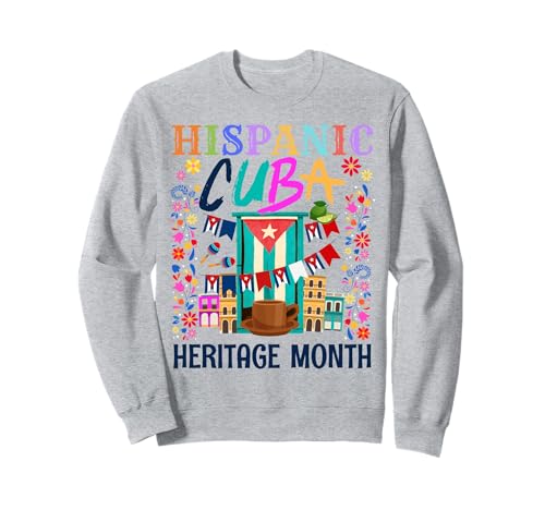 Idea de bandera cubana de herencia hispana para mujeres y bandera de Cuba Sudadera