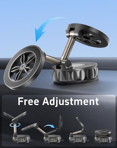 2026 Upgraded Car Phone Holder for Magsafe [125+ LB Strongest Suction & 3000gf Strongest Magnetic] 360° Adjustable Car Phone Mount, Phone Holders for Your Car for iPhone 17 Pro Max 16 15 14 13 12 Plus - image 5