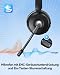 TECKNET V6.0 Bluetooth Headset mit Mikrofon, kabellos Headset mit ENC-Störunterdrückung&EIN-T... aufladbare kabellose Kopfhörer mit Ohrumschluss, 50h Akku Büro, Trucker, Callcenter – Schwarz
