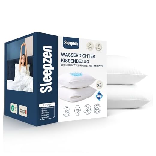SLEEPZEN ⭐ Wasserdichter Kissenbezug 80x80 cm -2 Stück - Kissenschoner Set - 100% Baumwolle Bi-Ome Molton, Kissenbezug - Reißverschluss - Antimilben, antibakteriell, schimmelhemmend und hypoallergen