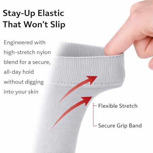 Image of Diamond Star Women's Trouser Socks, Opaque Knee High Nylon Socks, Stretchy Comfort Fit for Work and Casual, 6 Pairs