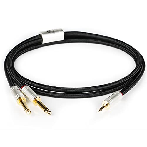 BOAACOUSTIC JIB Audiophile HI-FI 3.5mm to 6.35mm Audio Cable 1/8'' Stereo TRS to Dual 1/4”Mono TRS Jack Y Splitter Adapter Instrument Cable for Mixer Guitar - Image 2