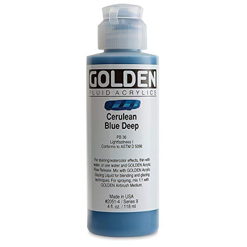 Preisvergleich Produktbild Golden : Fluid Acrylic Paint : 119ml (4oz) : Cerulean Blue Deep