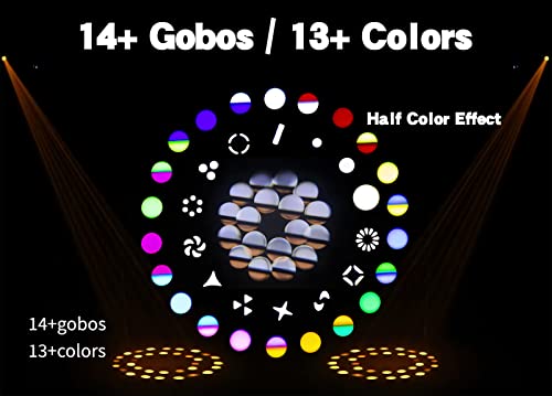 Shehds Moving Head Lights Led 150W Beam Effect 2.2° Beam Angle 14 Gobos 13 Colors Spotlights 8/18 Facet Prism Dmx512 Dj Stage Light Large Aperture Lens Strobe Light For Christmas Wedding Party Dance #TOP2