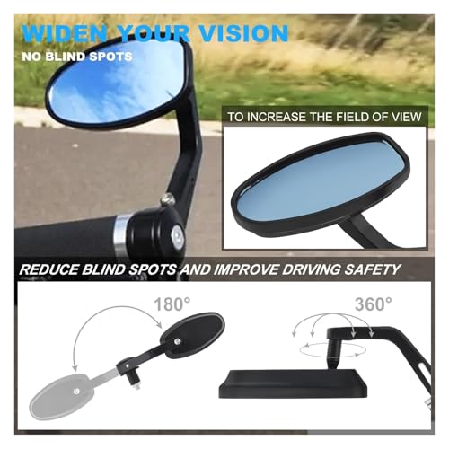 Espejo retrovisor de aluminio CNC para manillar de moto de 22mm 6
