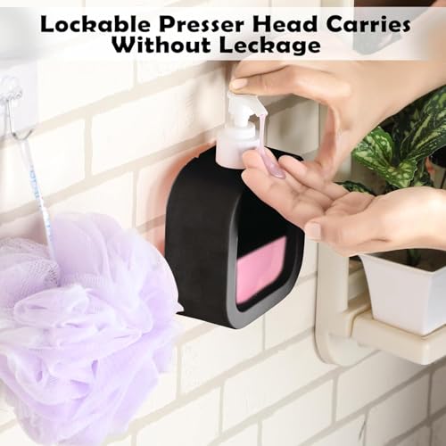 Image of HomeWiz Soap Dispenser 300ml Each | Pack of 2 | Handwash Dispenser Bottle for Kitchen & Bathroom | Soap Dispenser For Wash Basin | Refillable, Clear Body, Rust-Free Pump, for Handwash & Dishwash|Black