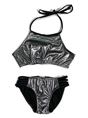 Image of Cheryl Creations Kids Girl's Cute & Comfortable Two Piece Tie Neck Bathing Suit Bikini | Swimsuit