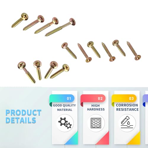 TOOINKCV 85pcs Coarse Thread Drywall Screws, Drive BugleHead Wood Screws Assortment Kit, #10 2-5/16" to 1-1/2" - Image 4