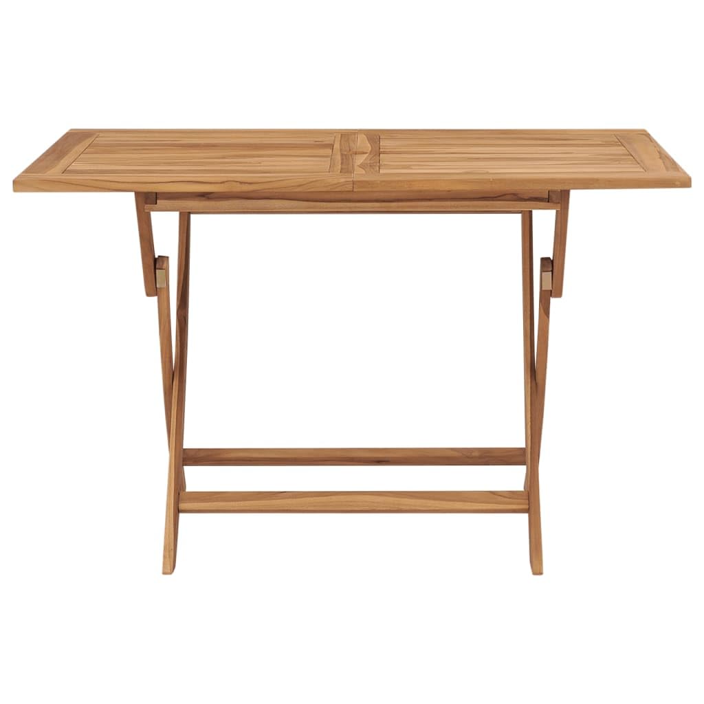 Set di mobili da giardino in legno massiccio teak, pieghevole, 120 x 70 cm, 4 sedie, resistente alle intemperie, per balcone, giardino