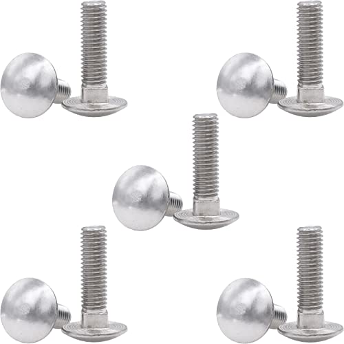 Image of 10PCS M8 x 50mm Carriage Bolts, 304 Stainless Steel Fully Threaded Round Head Square Neck Carriage Bolt (Thread Diameter: M8, Length: 50mm)