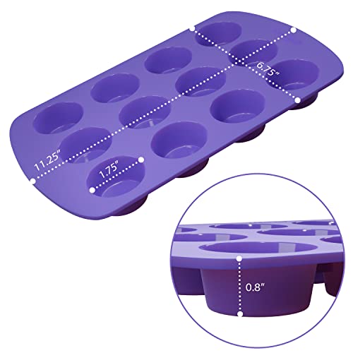 Bakerpan Silicone Mini Muffin Pan, Cupcake Tray, Baking Cups Holders, 12 Cavities - Set Of 2 #TOP2
