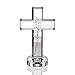 Produktbild CRISTALICA Glaskreuz mit Rose Kruzifix Statur Religious 21cm Bleikristall