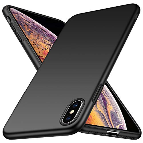 Almiao Case for Apple iPhone Xs Max 6.5-Inch, [Ultra-Thin] Minimalist Slim Protective Phone Case Back Cover for iPhone Xs Max (Smooth Black)