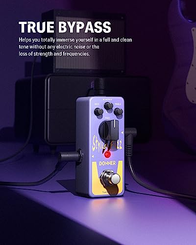 Image of Donner Fuzz Guitar Pedal - Classic Stylish Fuzz Mini Effect Pedal for Electric Guitar /Bass, True Bypass