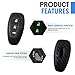 WORCAS Key Fob Case Carbon Fiber Pattern Silicone Cover Compatible with Ford C-MAX Escape Fiesta Focus Focus RS Fusion 3 Button