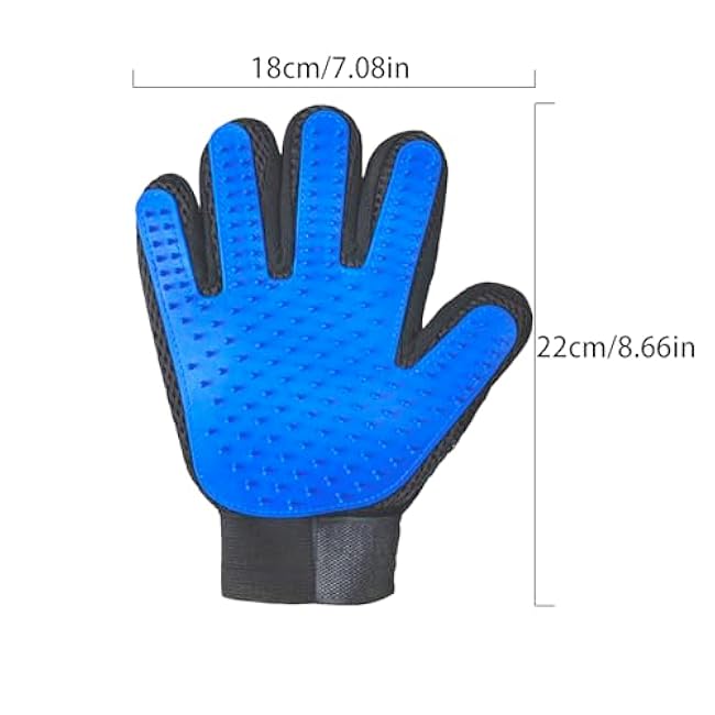 Zoocozy 2 in 1 Pet Hair Removal Glove for Cat Dog, Indoor Cat Grooming Gloves, Pet Washing Brush for Shedding Massage - Double-Sided Available(Dark Blue)-8lshbr7F