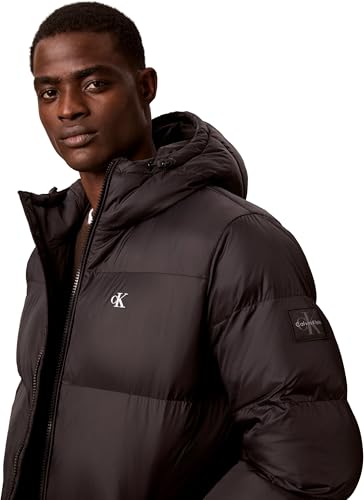 Calvin Klein Herren Ls Long Length Hooded Nylon Puff Lv04rh501g Mäntel (1 Stück), Schwarz (Schwarz), S – Ansicht 3
