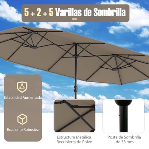 Sombrilla para Jardín Grande con Protección UV y Estabilidad Garantizada 7