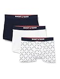GANT Herren Retro AOP Trunk 3-Pack Boxershorts, White, L