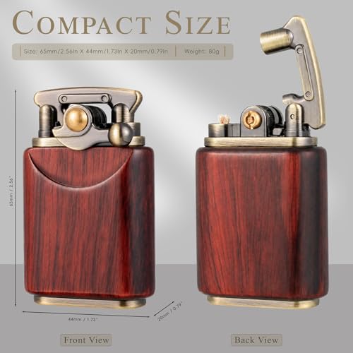 Encendedor Mecánico Vintage de Madera con Combustible miniatura 6