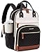 LOVEVOOK Laptop Backpack for Women with Giant Tumbler Holder Pocket,15.6 inch School College Book Bag Nurse Teacher Backpack,Waterproof Work Travel Backpack Purse Laptop Computer Bag,Beige-Black-Brown