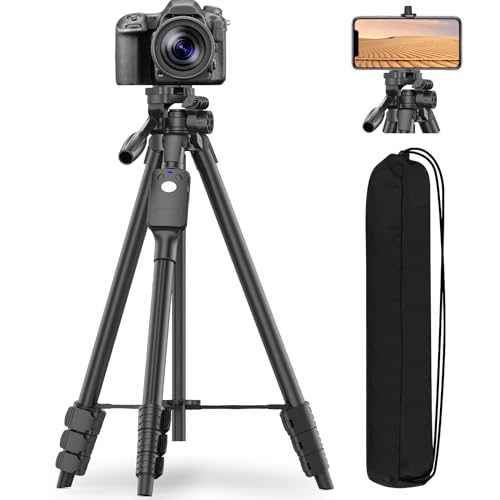 XXZU 152cm Trípode de Cámara con Placa de Liberación Rápida, Kits de Fotografía y Video para Celular con Control Remoto,Tripie para Celular con Bolsa de...