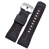 WatchBands for Seven Friday Rubber Watch Strap Egler Waterproof Watch Band Sevenfriday P Series Yp3c/02 (Color : Black-red-Steel, Size : 28mm) (Black-red-steel,28mm)
