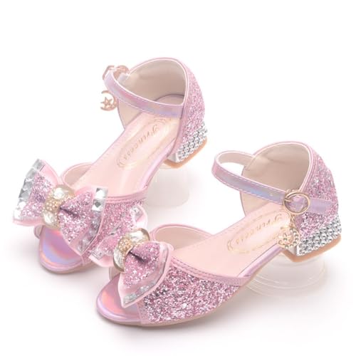 Toddler Girls Glitter High Heels Dress Sandals Sequins Princess Flower Wedding Party Dress Shoes for Kids2
