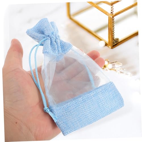 Bolsas Vacías Sachet Tela de Lino Azul 15x10 cm Pack 10 miniatura 6