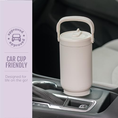 Image of Ello Oasis Go+ 32oz Tumbler with Top Handle and Retracting Straw | Reusable Insulated Stainless Steel Cup, 100% Leakproof Water Bottle, 24 Hours Cold, Cup Holder Friendly For Travel | Daisies