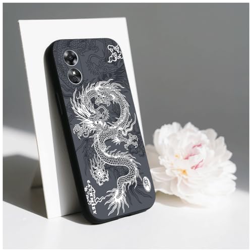 Compatibile con OPPO A16/OPPO A16S/OPPO A54S Custodia Morbida TPU Antishock Disegno Drago Cover