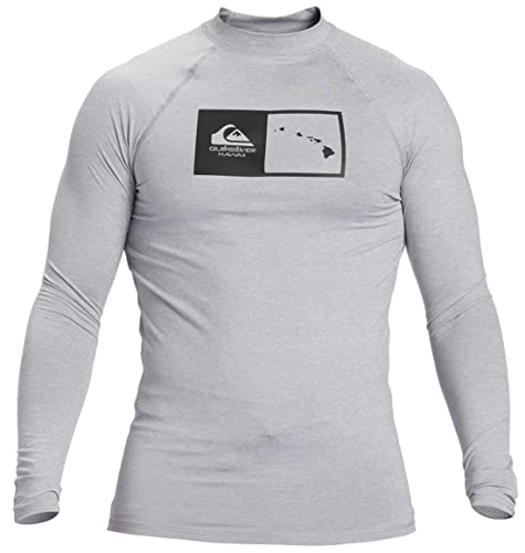 Rashguard Quiksilver pour le surf et la plage t-shirt manches longues anti-UV gris XXL