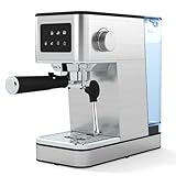 COSTWAY 20Bar Espresso Coffee Machine, 1200W Compact Coffee Maker with Milk Frother, Touch Screen & 1.7 L Removable Water Tank, Stainless Steel Espresso Maker for Cappuccino, Latte, Ground Coffee - Image 1