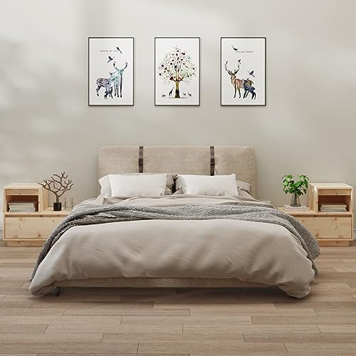 CFODOJ Mesas de noche, mesitas de noche, 2 piezas, 60 x 34 x 51 cm, madera maciza de pino