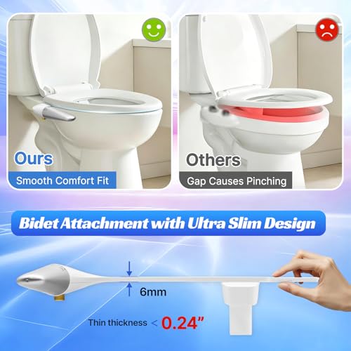 Bidet Attachment for Toilet,Ultra Thin Dual Nozzles,Cold Water Knob Control - image 3