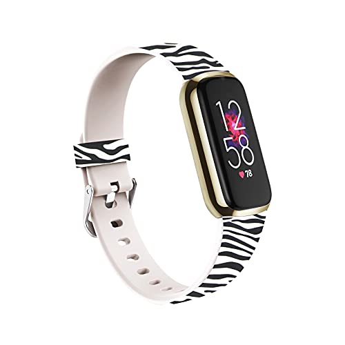 Bracelet compatible avec Fitbit Luxe - En silicone imprimé - Pour homme et femme., L: 7~9 Cover