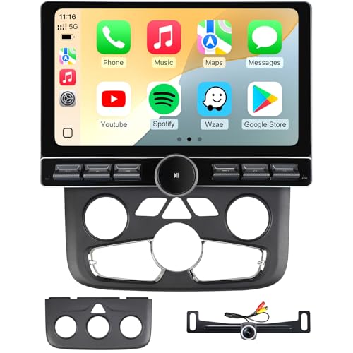 10 inch Touchscreen Car Stereo Radio for Dodge Ram 1500 2500 3500 2013-2018(Manual Auto AC) 2019-2024 Classic Replacement Dash Kit w/Wired Wireless CarPlay Android Auto DSP GPS Navigation(2GB+64GB)