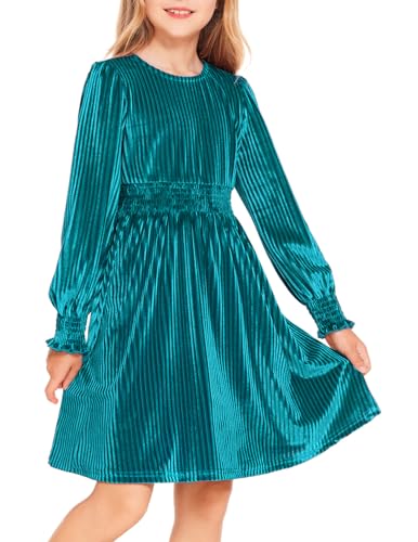 Arshiner Samtkleid Mädchen Winter Festlicheskleid Langarm Abendkleid...