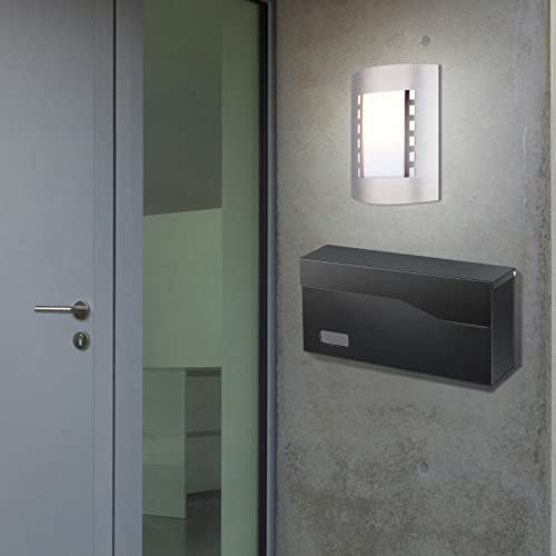 Image of xydled Wall Mount Mailboxes for Outside, Steel Hanging Metal Mail Box,Black | Textured Modern Post Box Package Drop Box for Outdoor House Home, ideal for magazines and mail storage, 14.56''x7.1''x4''