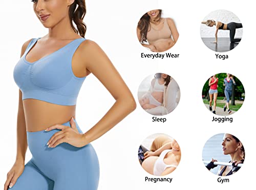Lemef 43239-136972 3-Pack Seamless Sports Bra Wirefree Yoga Bra With Removable Pads thumb #4